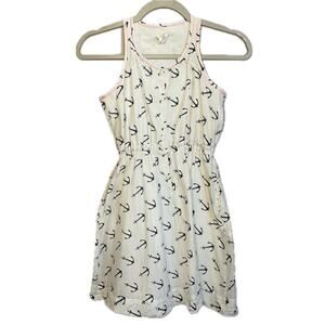 Crewcuts J Crew Kids Racerback Dress Anchor Nautical Print Pockets Lined  sz 10